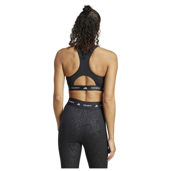 Adidas Γυναικείο μπουστάκι Techfit Medium-Support High-Neck Print Bra